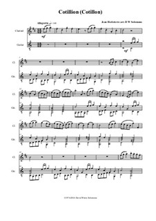 Cotillion (Cotillon): For clarinet and guitar by Jean Hotteterre