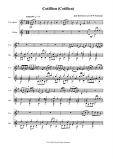 Cotillion (Cotillon): For cor anglais and guitar by Jean Hotteterre
