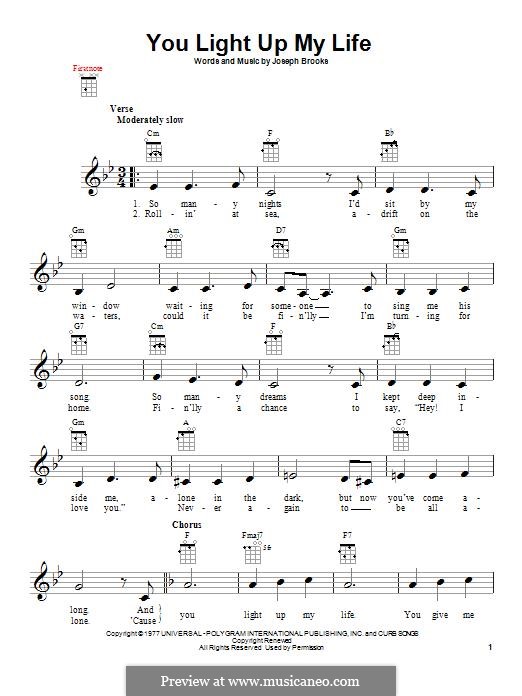 You Light Up My Life by J. Brooks sheet music on MusicaNeo