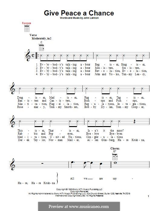 Give Peace a Chance: For ukulele by John Lennon