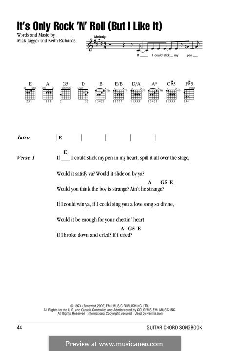 It's Only Rock 'n' Roll (But I Like It): Lyrics and chords (The Rolling Stones) by Keith Richards, Mick Jagger