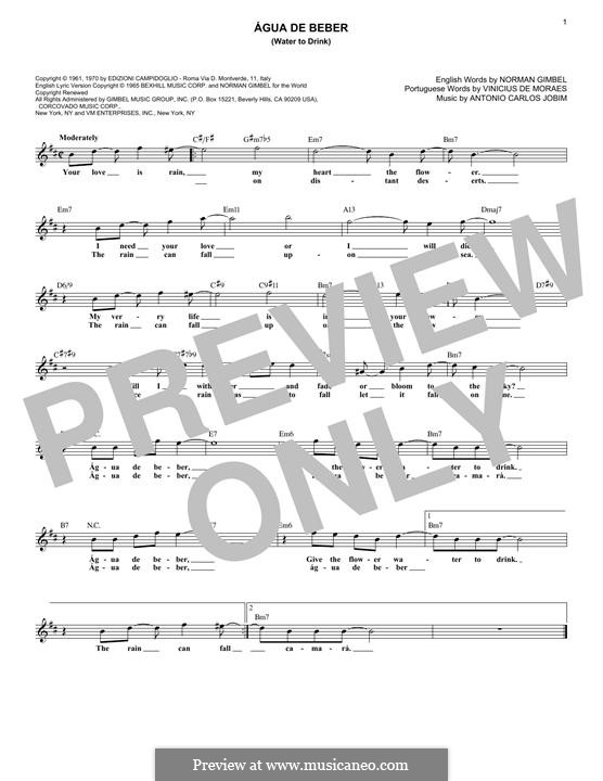 Agua de Beber (Water To Drink): Lyrics and chords by Antonio Carlos Jobim