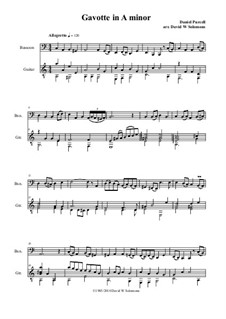 Gavotte in A Minor: For bassoon and guitar by Daniel Purcell