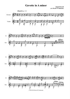 Gavotte in A Minor: For clarinet and guitar by Daniel Purcell