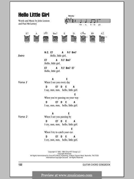 Hello Little Girl (The Beatles): Lyrics and chords by John Lennon, Paul McCartney