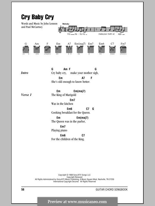 Cry Baby Cry (The Beatles): Lyrics and chords by John Lennon, Paul McCartney