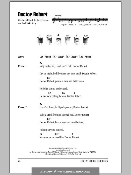 Doctor Robert (The Beatles): Lyrics and chords by John Lennon, Paul McCartney