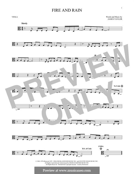 Fire and Rain: For viola by James Taylor