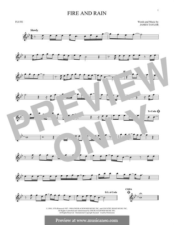 Fire and Rain: For flute by James Taylor