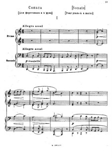 Sonata for Piano Four Hands in C Major: Piano score by Modest Mussorgsky