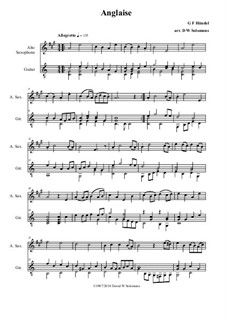 Anglaise: For alto saxophone and guitar by Georg Friedrich Händel