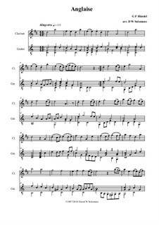 Anglaise: For clarinet and guitar by Georg Friedrich Händel