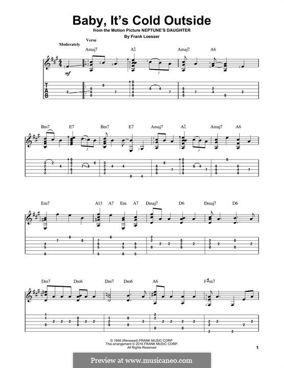 Instrumental version: For guitar with tab by Frank Loesser