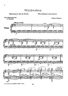 Siegfried (Sigurd), WWV 86c: Forest Murmurs, for piano by Richard Wagner