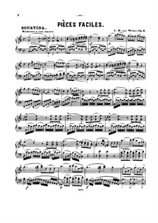 Six Easy Pieces for Piano Four Hands, J.9–14 Op.3: Arrangement for piano by Carl Maria von Weber