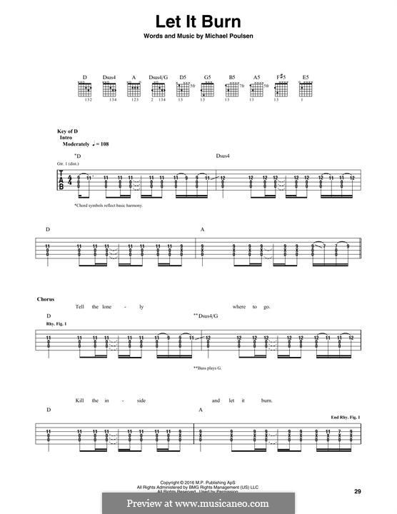 Let It Burn (Volbeat): For guitar with tab by Michael Poulsen