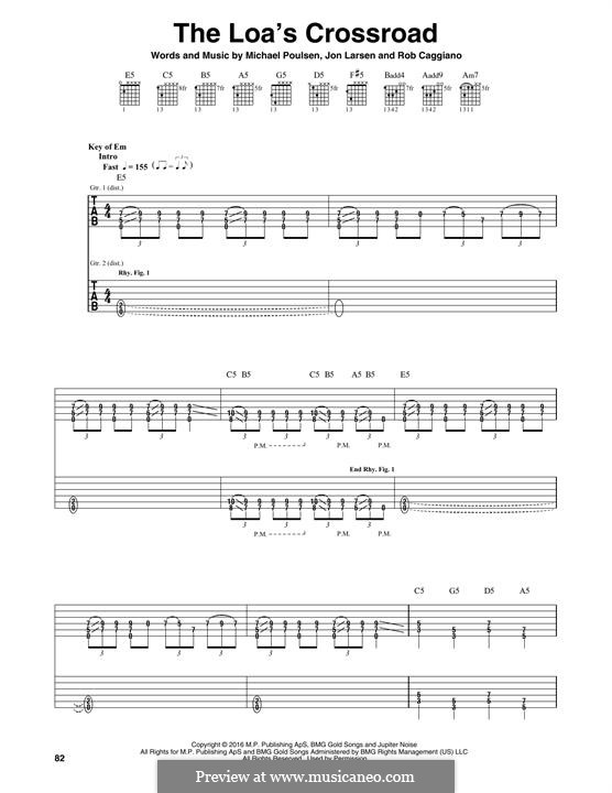 The Loa's Crossroad (Volbeat): For guitar with tab by Jon Larsen, Michael Poulsen, Robert Caggiano