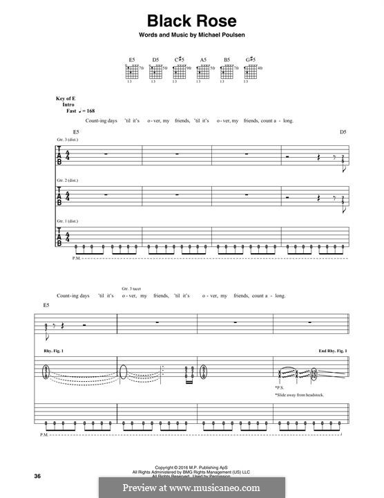 Black Rose (Volbeat): For guitar with tab by Michael Poulsen