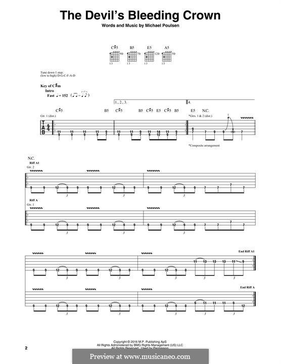 The Devil's Bleeding Crown (Volbeat): For guitar with tab by Michael Poulsen