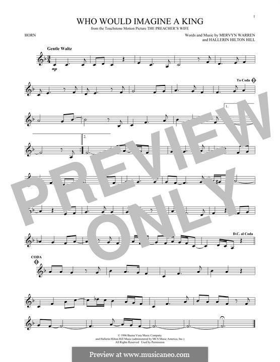 Who Would Imagine a King (Whitney Houston): For horn by Hallerin Hilton Hill, Mervyn Warren