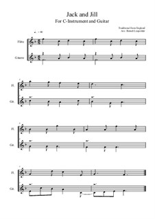 Jack and Jill: For C-instrument and guitar (F Major) by folklore