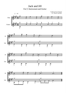 Jack and Jill: For C-instrument and guitar (A Major) by folklore