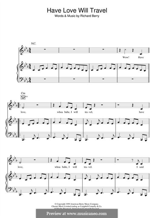 Have Love Will Travel The Sonics By R Berry Sheet Music On