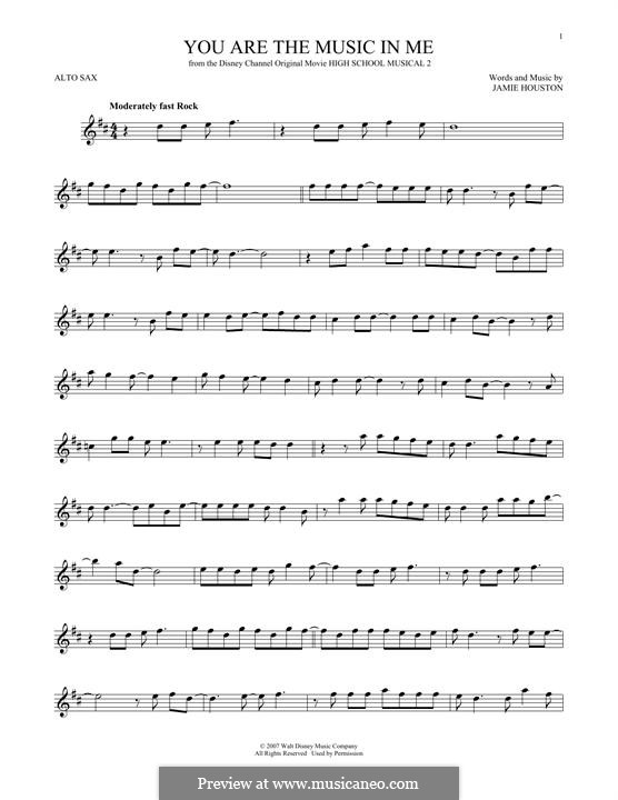 You are the Music in Me (High School Musical 2): For alto saxophone by Jamie Houston