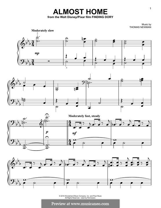 Almost Home by T. Newman sheet music on MusicaNeo