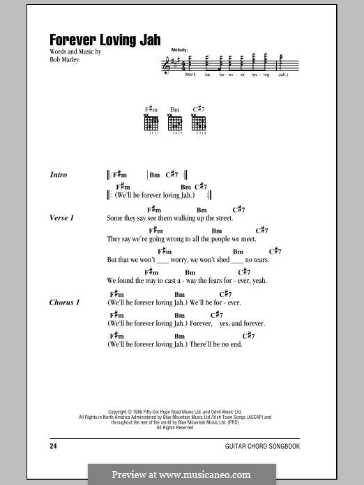 Forever Loving Jah: Lyrics and chords by Bob Marley