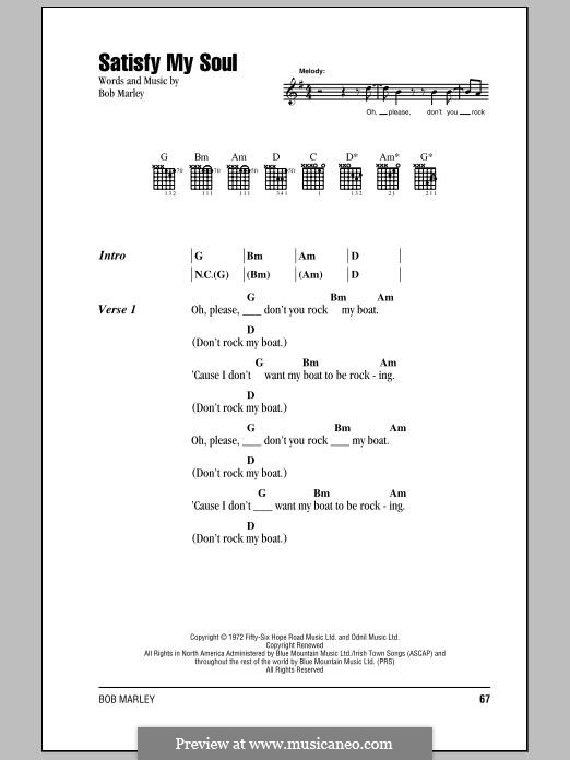 Satisfy My Soul: Lyrics and chords by Bob Marley