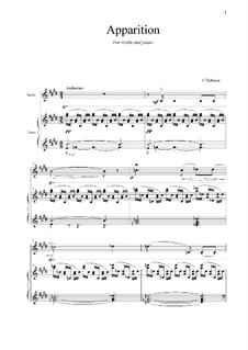 Apparition, L.53: For violin and piano by Claude Debussy