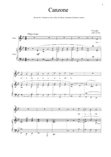 Donzelle, fuggite: For voice and piano (B Flat Major) by Pietro Francesco Cavalli