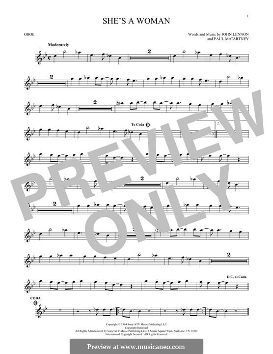 She's a Woman (The Beatles): For oboe by John Lennon, Paul McCartney