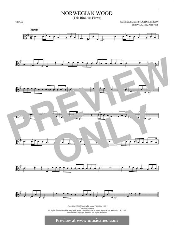Norwegian Wood (This Bird Has Flown): For viola by John Lennon, Paul McCartney