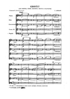 Quintet for flute, oboe, clarinet, bassoon and french horn: Parts by Alexander Alyabyev