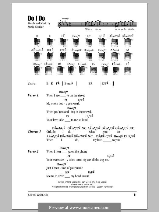 Do I Do: Lyrics and chords by Stevie Wonder