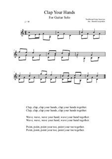 Clap Your Hands: For guitar solo (C Major) by folklore