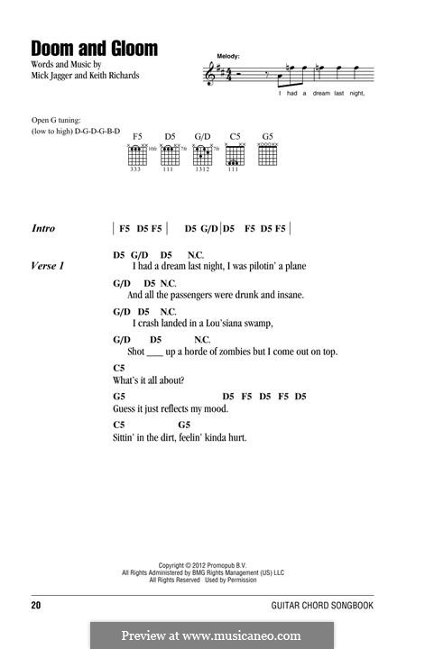 Doom and Gloom (The Rolling Stones): Lyrics and chords by Keith Richards, Mick Jagger