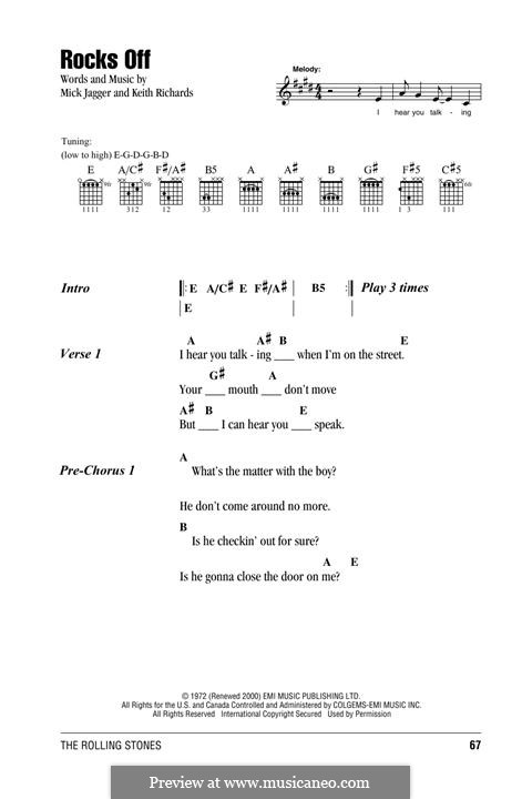 Rocks Off (The Rolling Stones): Lyrics and chords by Keith Richards, Mick Jagger