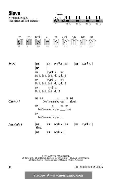 Slave (The Rolling Stones): Lyrics and chords by Keith Richards, Mick Jagger