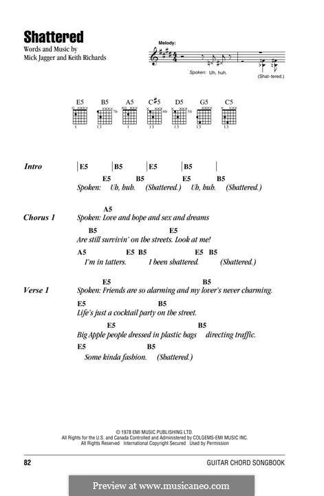 Shattered (The Rolling Stones): Lyrics and chords by Keith Richards, Mick Jagger