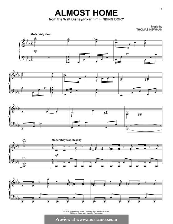 Almost Home: For piano by Thomas Newman