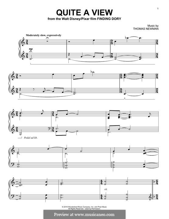 Quite a View: For piano by Thomas Newman