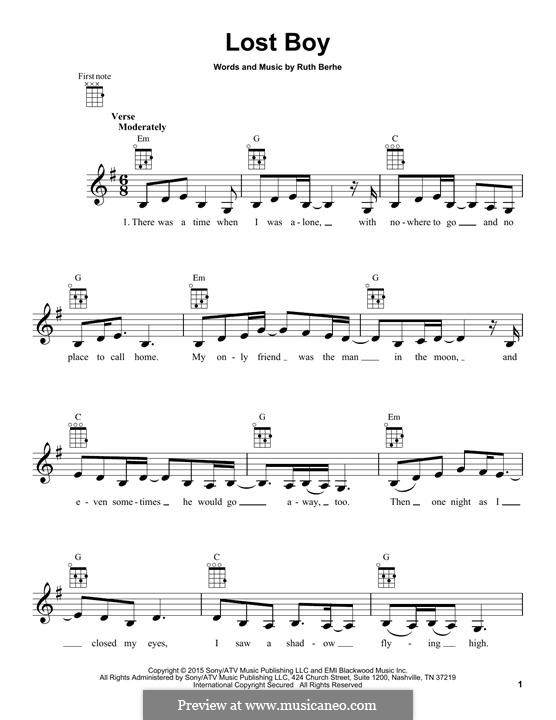 Lost Boy by R. Berhe sheet music on MusicaNeo
