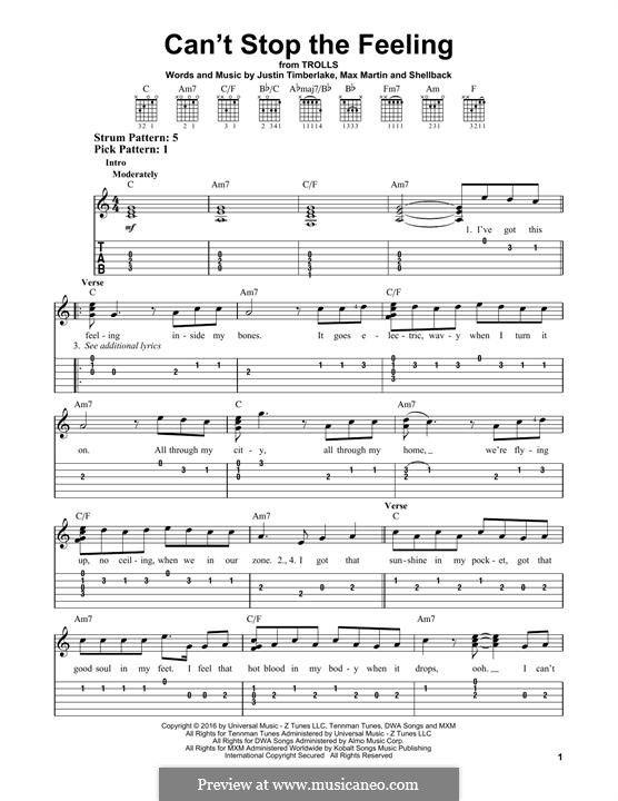 Instrumental version: For guitar with tab by Shellback, Justin Timberlake, ...