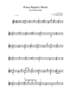 Prince Rupert's March: For guitar solo (D Minor) by John Playford