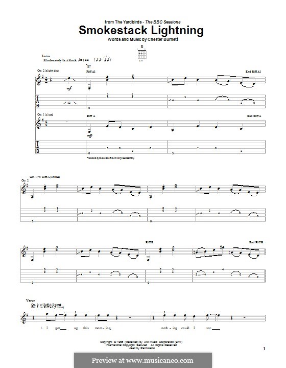 Smokestack Lightning: For guitar with tab by Howlin' Wolf