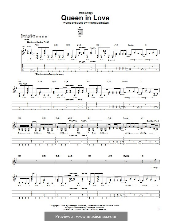 Queen in Love: For guitar with tab by Yngwie Malmsteen