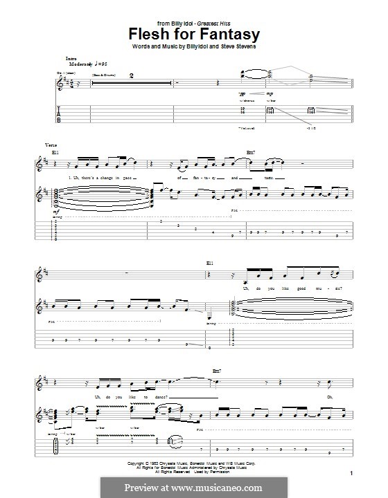 Flesh for Fantasy: For guitar with tab by Steve Stevens